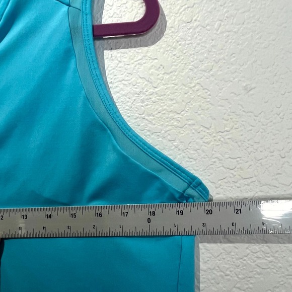Adidas Golf Tank Top Womens XL Aqua Blue Stretch Racerback 1/4 Zip Performance - Picture 9 of 10